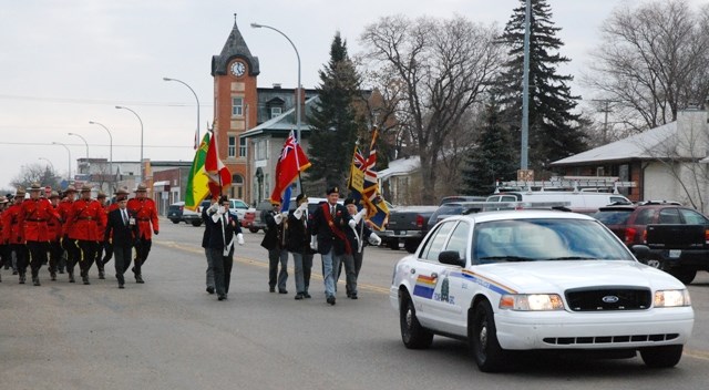 The parade from the Battlefords Legion Hall begins on 22nd Street.