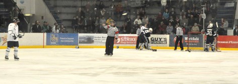 Grayden Turner fights in game one versus Kindersley.