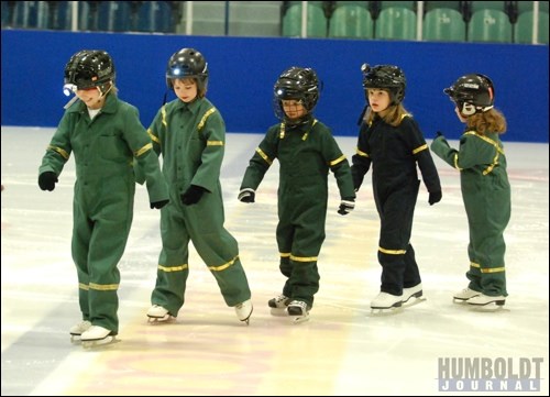 These little CanSkaters dressed as miners showed off their skating skills in their &#8220;Hi Ho&#8221; number at the Skate Humboldt annual carnival.