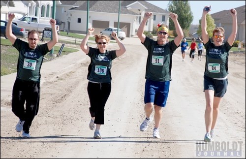 This small group of runners makes their way toward the finish line at Water Ridge Park during the Humboldt District Hospital Foundation&#8217;s Have a Heart Run on September 26.