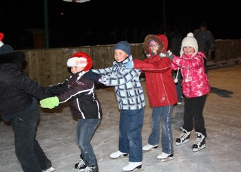 On Sunday, December 18, St. Paul's School SCC held a special ribbon cutting and a family skate night event. The St. Paul's SCC raised money to build a new rink, which was completed this fall. Above students get out and enjoy the new rink.