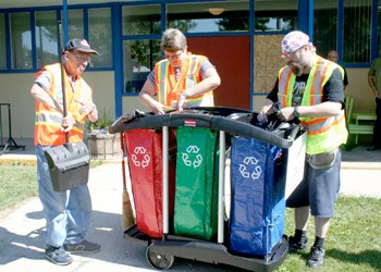 If you see this cart manned by these three workers (Billy, Katherine and Corey) stop by and say hello. Working through SIGN, they have been hired to keep city streets clean for the balance of the summer and fall months.