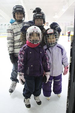 Winter is time to get out and do some seasonal activities, and the Kinsmen Arena held free public skating and shinny over the Christmas break. Benjamin Lortie, (clockwise from top left) Isaac Lortie, Yuka Burrell and Sofia Lortie all took advantage of the opportunity to lace up and get active.