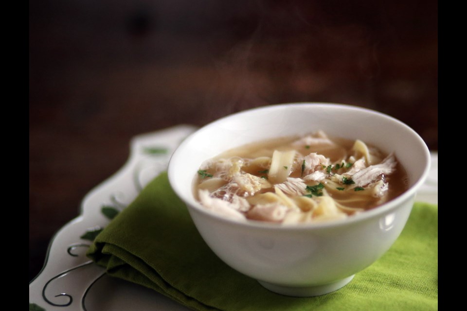 Steaming hot broth, noodles and the amino acids found in poultry, such as turkey, can help unclog a cold.