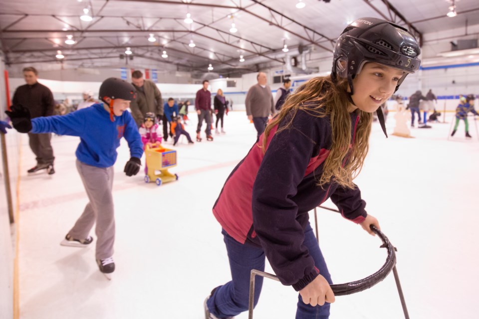 Many South Deltans strapped on their skates to celebrate Family Day Monday, Feb. 9 as Tim Hortons hosted a free Family Day skate at Tsawwassen's South Delta Recreation Centre.