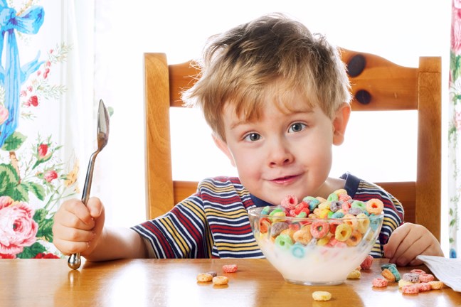 Kid with cereal