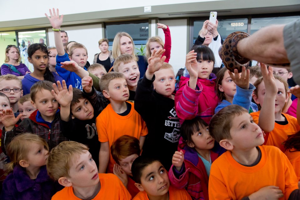 Mike's Critters kicked off a week of free spring break activities Monday, March 16 at Tsawwassen Town Centre Mall with a critter presentation.