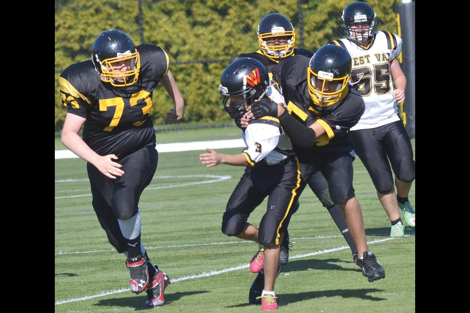 Hugh Boyd Trojans closed out their Grade 8 season with a scrimmage against West Vancouver last week.