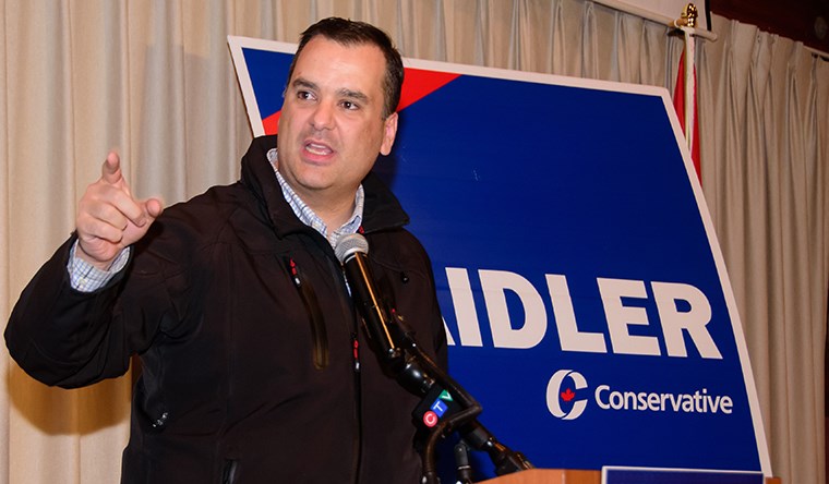 Former MP James Moore on election night, Oct. 19