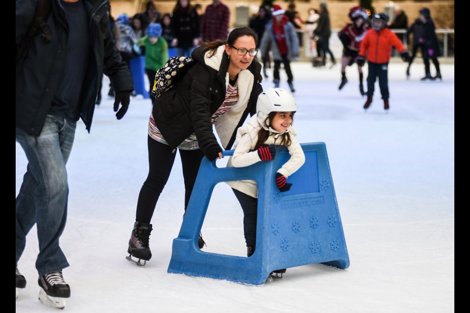 The Robson Square ice rink was packed with friends, families, and cosplayers during Saturday’s Sally Skates, The Salvation Army-hosted fundraiser.