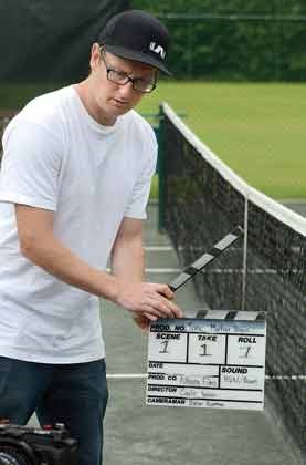 Colin Jones, co-founder of West Vancouver's Alterna Films, shoots a commercial recently with tennis star Martina Hingis.