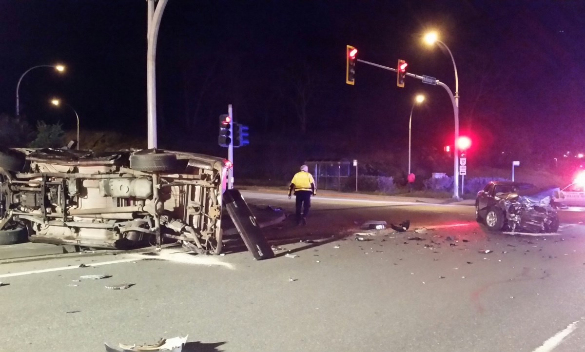 Truck and car collide on McKenzie at Pat Bay overpass - Victoria Times ...