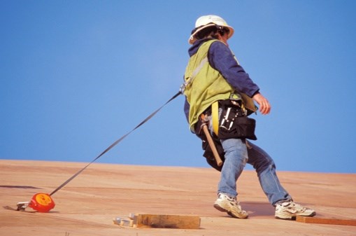 Worker on roof