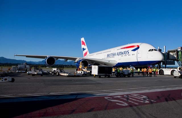 Vancouver International welcomed the British Airways’ inaugural A380 flight on their existing London Heathrow to YVR route.