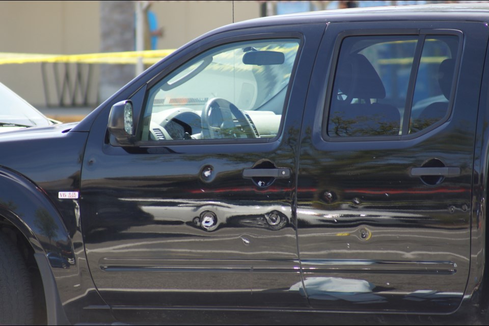 Richmond developer Amarjit Singh Sandhu was driving this Nissan pick-up truck when he was fatally shot outside the Tim Hortons at Coppersmith shopping centre, near Ironwood, on June 4, 2016