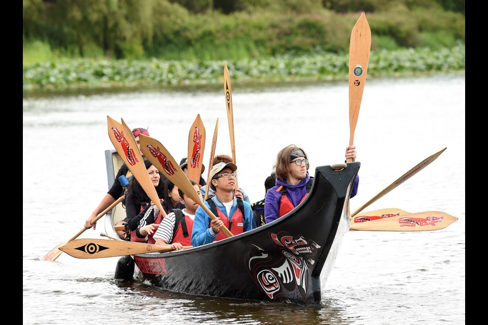 The National Aboriginal Day event at Trout Lake included canoe tours. Photo Dan Toulgoet.