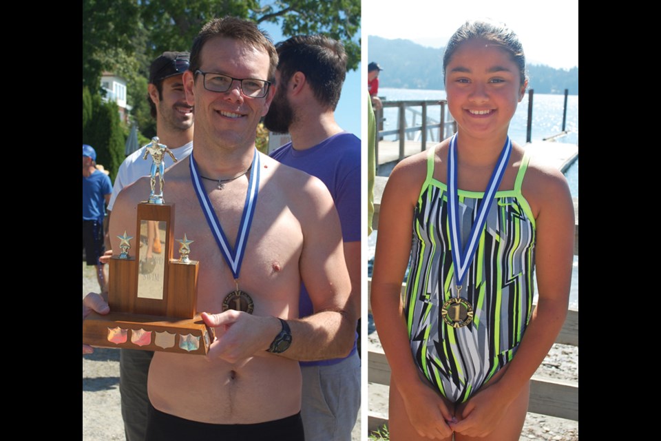 Trevor Olsen and Sarah Crawford were first place finishers in the men’s and women’s categories of the 2016 Keats to Armours Mile Swim – one of the longest standing traditions of the Sea Cavalcade Festival.