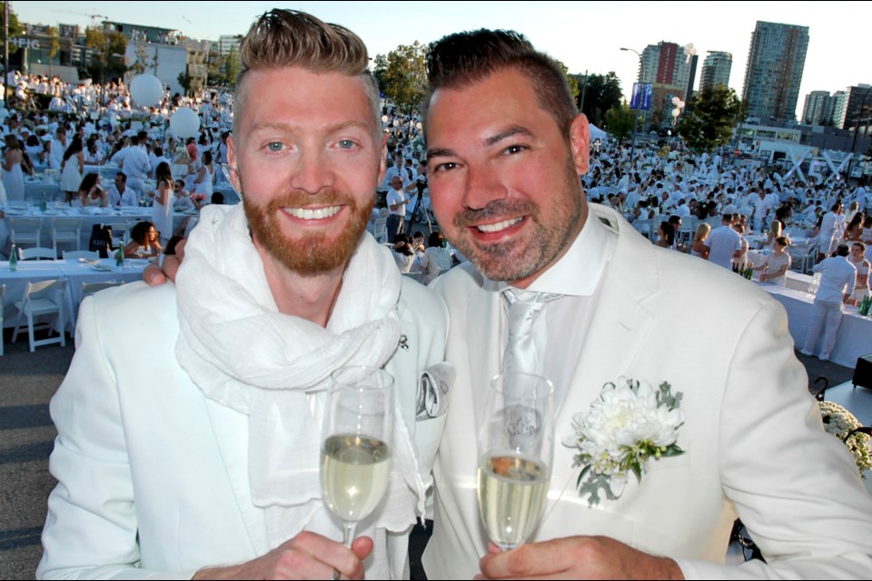 Jordan Kallman and Tyson Villeneuve hosted the largest Diner en Blanc party in the country. The fifth instalment of the Parisian-inspired event was staged at Concord Pacific Place, this year’s secret location.