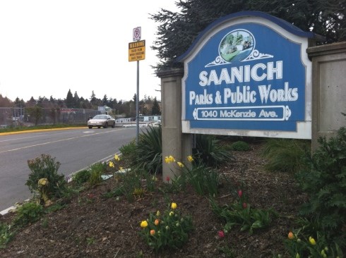 Saanich public works yard sign