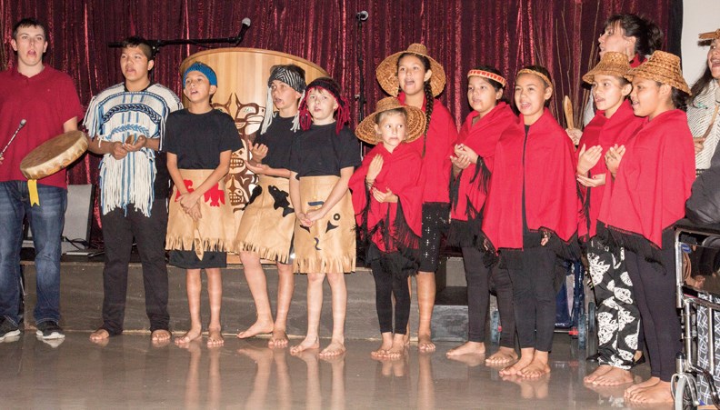 The shíshálh community gathered to celebrate 30 years of self-government at the Sechelt Indian Band community hall on Oct. 15. Guests were welcomed with performances by the tl’ikw’am Dance Group from Kinnikinnick Elementary School.
