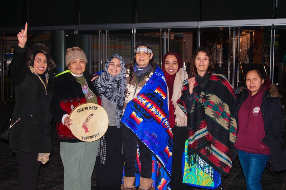 The Cambie secondary students with some fellow protesters