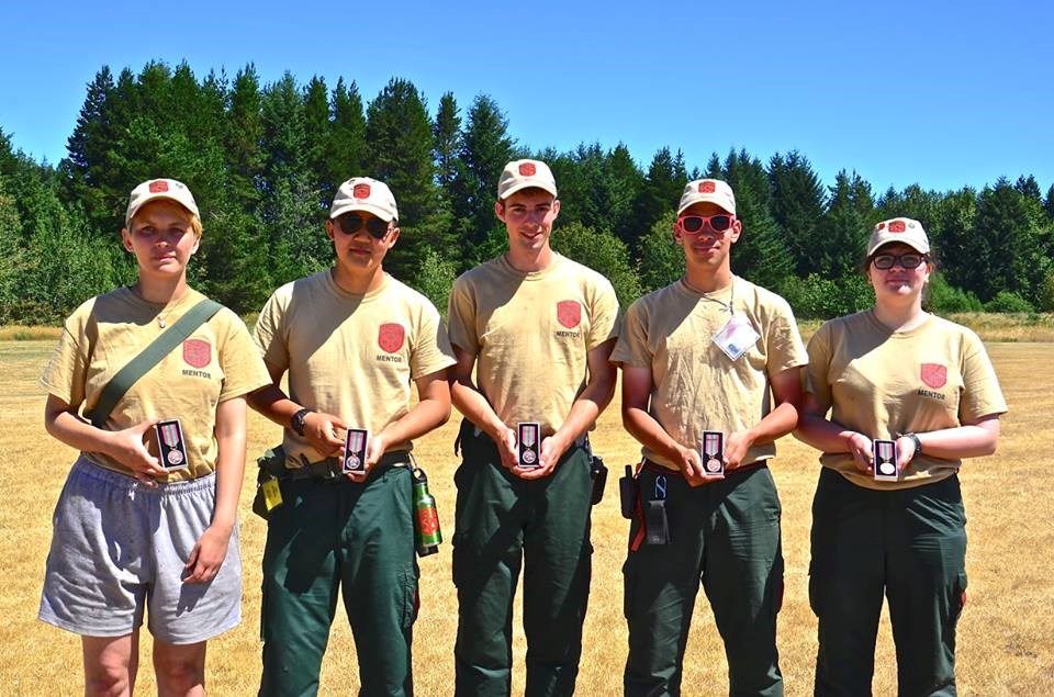 From left to right, Junior Canadian Rangers Elizabeth Moi of Tahsis, B.C., Max Kim of Valemount, B.C