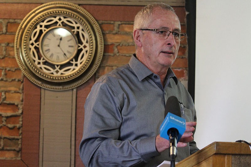 Vale Manitoba Operations mining manager Gary Eyres, seen here speaking to the Thompson Chamber of Co