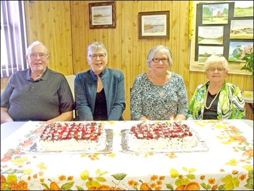 Borden Friendship Club members celebrating March birthdays are Art and Doreen Flath, Martha Rempel and Claudia Dyck. Photos by Lorraine Olinyk