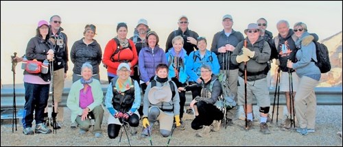 Tavia Laliberte in the red and Lefa Sproxton right in front in black vest were among 14 hikers who explored the Grand Canyon. At least 10 of the group are from Saskatchewan. Photos submitted