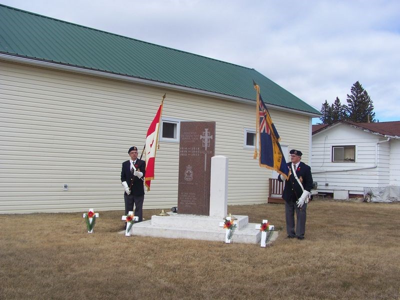 Lennie Abbott and Ken Paluck constituted the colour party at the Norquay Legion supper on April 9.