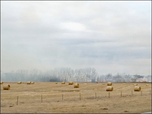 Unity fire department practice a controlled burn_1