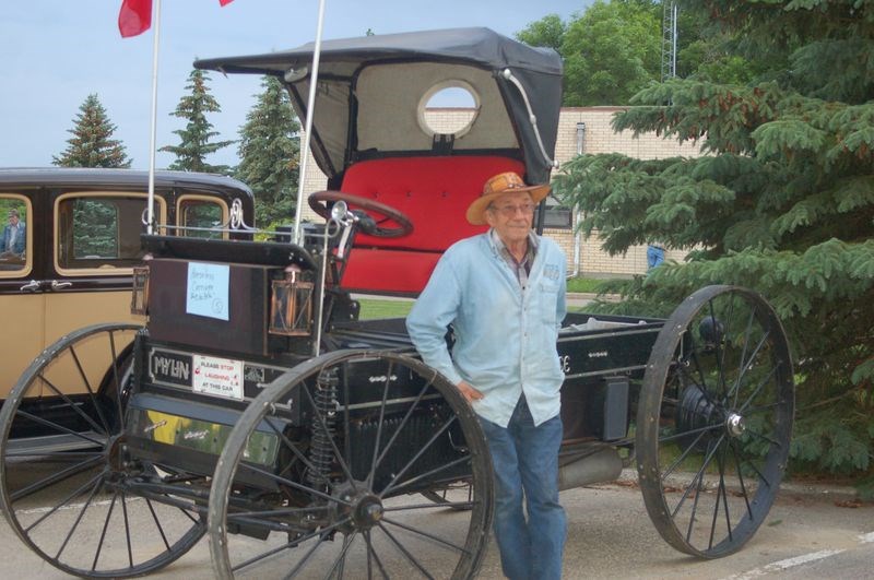 Peter Stachiw displayed his horseless carriage.