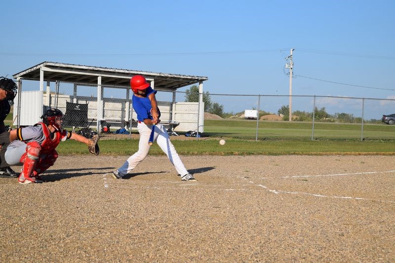 Brogan Legebokoff contributed two hits as leadoff batter in the Supers’ big win on July 14.