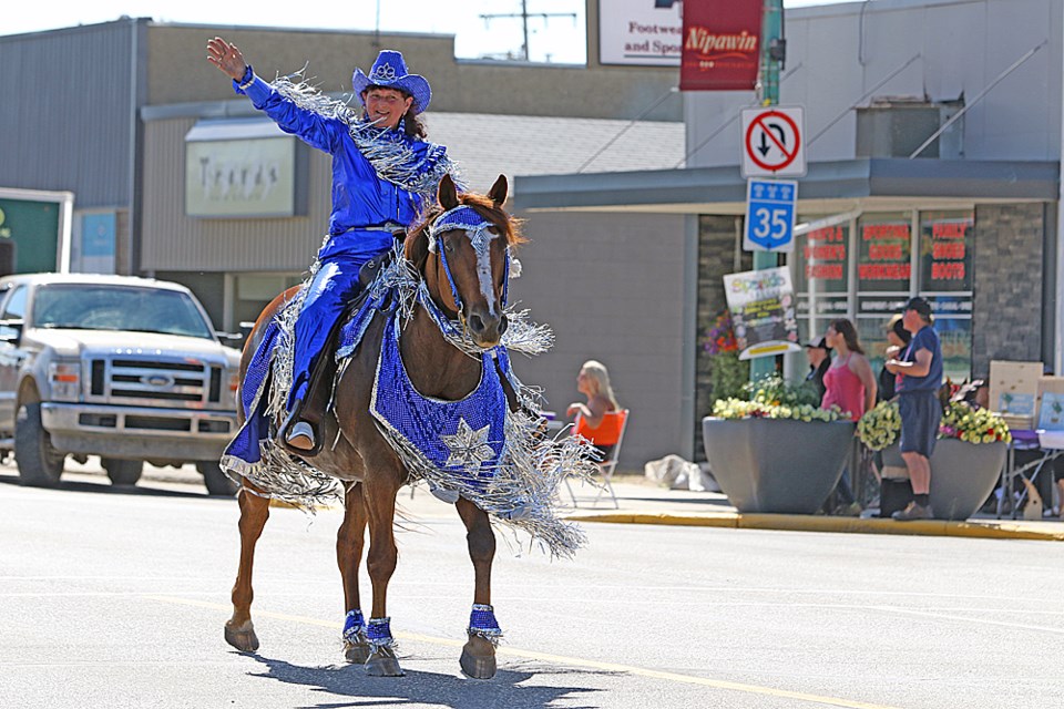 Maureena Schreiner marked her 45th Nipawin parade in 2017. In her time, she has participated in the Calgary Stampere three times. Review Photo/Devan C. Tasa