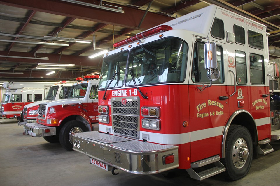 The apparatus floor inside the new fire hall allows for the fire department to have all of its fire trucks stored under one roof.