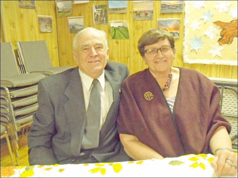 January birthdays at Borden Friendship Club potluck supper Jan. 31, Wendell Dyck and Lorraine Olinyk, both with Jan. 1 birthdays.