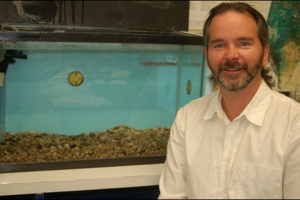 Bill Dodge at the Preeceville School is once again responsible for looking after the rainbow trout in the Fish in School program.