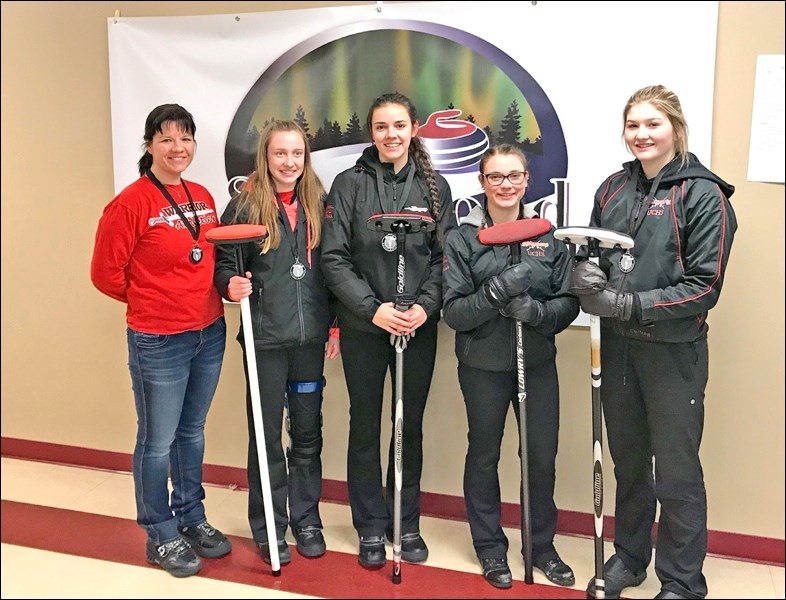 UCHS curling teams win their way to regional playdowns after competing at Battlewest District High School curling playdowns that took place in Spiritwood Feb. 14 and 15. Regional playdowns are upcoming the first weekend in March with teams having a chance to earn a berth to Provincial High school curling playdowns the weekend of March 10-11. UCHS Senior Girls team coached by Kyla Snell are Cyanne Sperle, skip; Lauren Gartner third, Kailey Hayes second and Jordyn Heitt, lead.