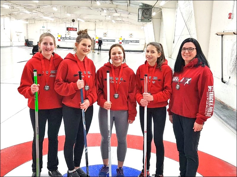 UCHS junior girls captured bronze at Battlewest District curling skipped by Makayla Bakken, third Olivia Poschenreider, second Lola Lewin, lead Ainsley Orobko, coached by Vicki Orobko. Photos submitted by Sherri Solomko