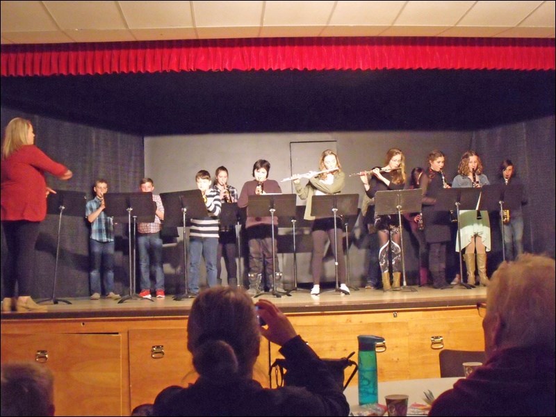 Grade 6 -9 Borden School Band performing a Jazz number March 15.