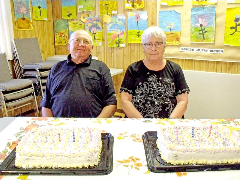 Borden Friendship Club members celebrating June birthdays are John Petrun and Sandra Long. Photos by Lorraine Olinyk