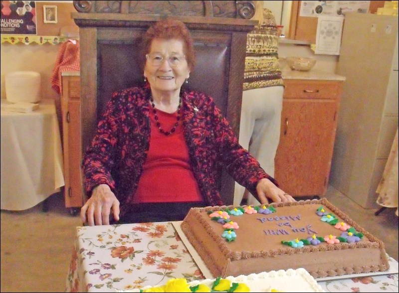 Ann Brand at her farewell luncheon Oct. 28 in St. John's Anglican Church.