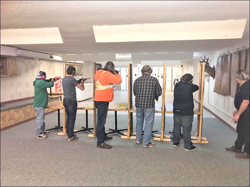 People of all ages congregated at the Wilkie Wildlife Federation building in Wilkie Oct. 14 for the hunter safety program turkey shoot. There were door prizes and a chance to win turkeys and hams. Photos by Helen Urlacher