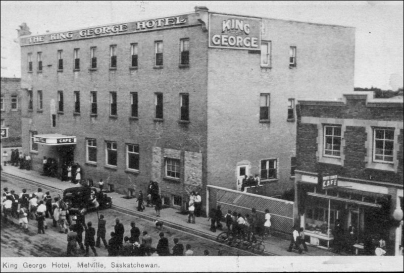 The King George Hotel in Melville, c. 1945. Source: prairietowns.com