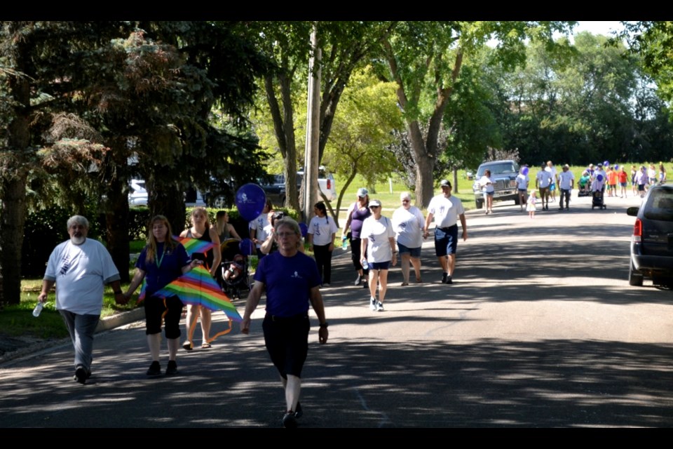 The Walk to End ALS took place July 27 in Carlyle with approximately 30 participants. Photo by Mary Moffat of the Carlyle Observer