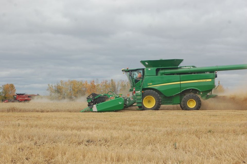 Combines busy harvesting for Preeceville Rec Board fundraiser