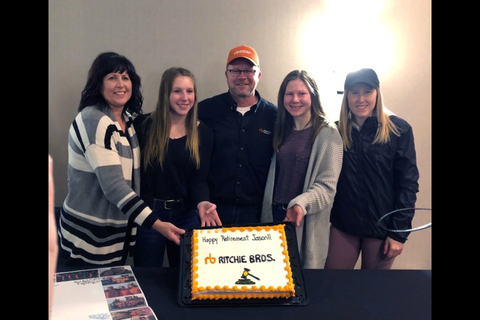 From left, Sherrill, Marcie, Jason, Gracie and Megan LeBlanc at Jason LeBlanc’s retirement celebration. Photo submitted