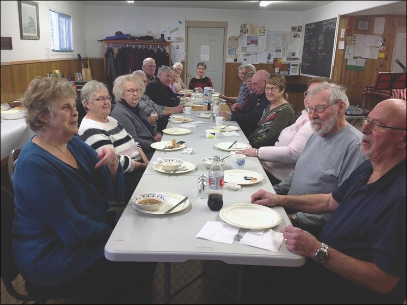 Meota Hobby Band members taking part in an appreciation lunch served up by the Meota seniors included Shirley Ward, Alice Scott, Maureen Bain, Arlene Walker, Jack Stewart, Gilles Bru, Eileen Bru, Linda Ard, Sharon Brydges, Gwen Lacerte, Bob Zurowsky, Brenda Zurowsky, Bud Moar, Ethel Zurevell, Janet Gunderson, Don Mitchell and Lawrie Ward. Photos submitted by Lorna Pearson