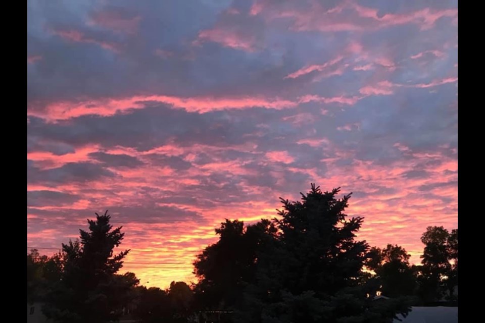 Another picture of Gravelbourg in the evening, proving Saskatchewan is the Land of the Living Skies.