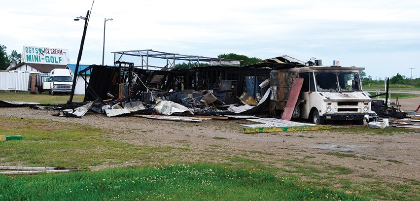 A fire has destroyed the Ogy's fast food outlet near the White Bear Lake Resort. Carlyle and R.M. #63 Fire and Rescue received the call at 12:20 a.m. on June 30. There were no injuries reported and the cause of the fire is unknown at this time.